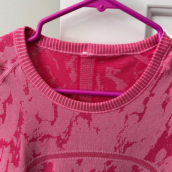 Lululemon Swiftly Tech Short Sleeve Crew Heathered Bon Bon Size 10 - Picture 4 of 10